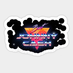 JOHNNY CASH Retro Crome Art Sticker